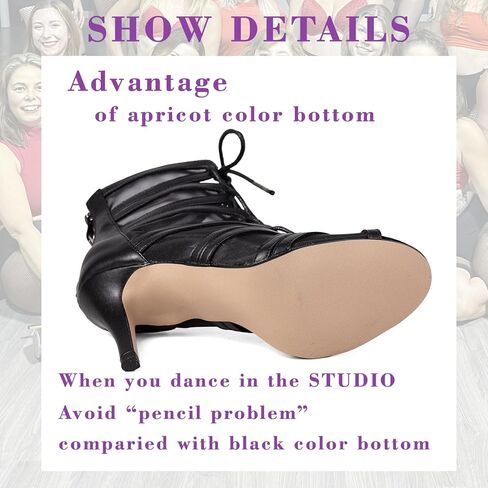 Women’s Mesh Ballroom Dance Practice Sandals with Heels - Ankle Booties with Zip for Party & Prom in Saudi Arabia