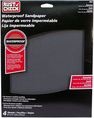 Wet/Dry Sandpaper - 12.75 x 9.5 Waterproof Sandpaper Pack for Wet Sanding, Dry Sanding, Metal, Wood, Car, Automotive Repair, Cutting Set - Includes: 220 grit, 320 grit, 400 grit, 600 grit in Saudi Arabia