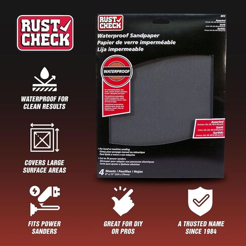 Wet/Dry Sandpaper - 12.75 x 9.5 Waterproof Sandpaper Pack for Wet Sanding, Dry Sanding, Metal, Wood, Car, Automotive Repair, Cutting Set - Includes: 220 grit, 320 grit, 400 grit, 600 grit in Saudi Arabia