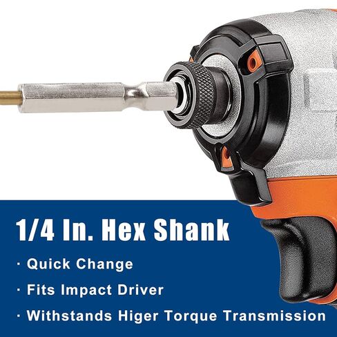 COMOWARE Titanium Twist Drill Bit Set - 10 Pcs 1/4" Hex Shank High Speed Steel for Wood Plastic Aluminum Alloy, Quick Change in Saudi Arabia