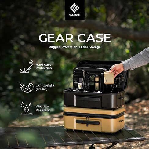 ELECOM NESTOUT Gear Storage Case, Lightweight Hard Shell Organizer, Water-Resistant, Stackable Organizer with Padded Dividers, Fits Cameras & Accessories Travel Outdoor Tech Accessories in Saudi Arabia