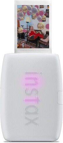 طابعة صور Fujifilm Instax Mini Link 3 اللاسلكية للهواتف الذكية (أبيض كلاي) مع فيلم فوري صغير (20 ورقة) + إطارات ملصقات زخرفية + إطار مكتب صغير ومشابك تعليق - حزمة in Saudi Arabia