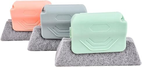 DOITOOL 3pcs Window Cleaning Brush Set for Groove and Crevice Cleaning, Household Scrub Brushes for Sliding Door Tracks, Grout, and Small Spaces, Green/Gray/Pink in Saudi Arabia