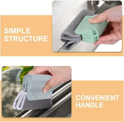 DOITOOL 3pcs Window Cleaning Brush Set for Groove and Crevice Cleaning, Household Scrub Brushes for Sliding Door Tracks, Grout, and Small Spaces, Green/Gray/Pink in Saudi Arabia