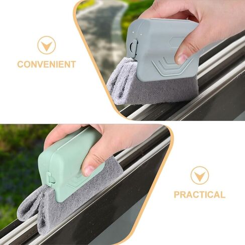 DOITOOL 3pcs Window Cleaning Brush Set for Groove and Crevice Cleaning, Household Scrub Brushes for Sliding Door Tracks, Grout, and Small Spaces, Green/Gray/Pink in Saudi Arabia