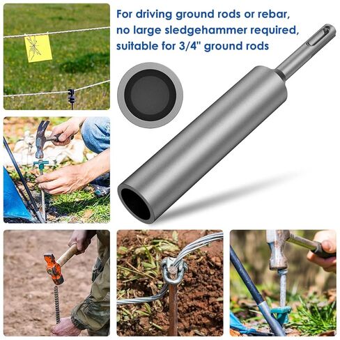 SDS Plus Ground Rod Driver for 5 / 8Inch and 3 / 4Inch Ground Rods Hardened Steel Rod Driver 17mm Stake Hammer Drill Grounding for All SDS Plus Rotary Hammer Drill in Saudi Arabia