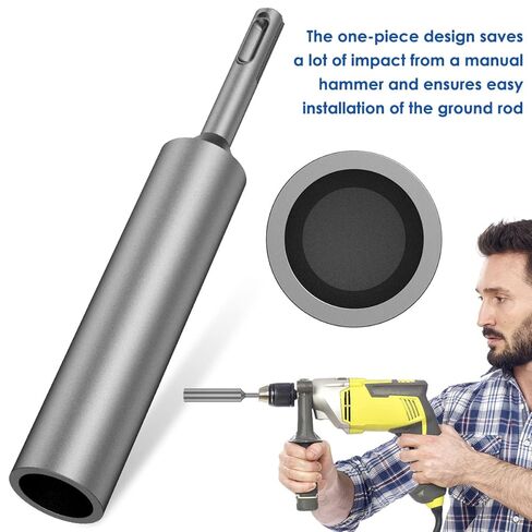 SDS Plus Ground Rod Driver for 5 / 8Inch and 3 / 4Inch Ground Rods Hardened Steel Rod Driver 17mm Stake Hammer Drill Grounding for All SDS Plus Rotary Hammer Drill in Saudi Arabia
