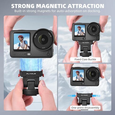 BRDRC Action 6 حامل محول الحذاء البارد لـ DJI Osmo Action 6، محول مغناطيسي سريع التحرير لـ DJI Osmo Nano، قابل للتعديل بزاوية 180 درجة وحامل ثلاثي القوائم بفتحة لولبية 1/4 بوصة لملحقات التصوير الفوتوغرافي DSLR in Saudi Arabia
