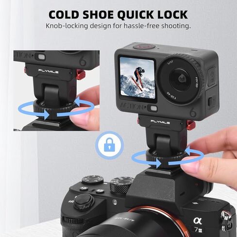 BRDRC Action 6 حامل محول الحذاء البارد لـ DJI Osmo Action 6، محول مغناطيسي سريع التحرير لـ DJI Osmo Nano، قابل للتعديل بزاوية 180 درجة وحامل ثلاثي القوائم بفتحة لولبية 1/4 بوصة لملحقات التصوير الفوتوغرافي DSLR in Saudi Arabia