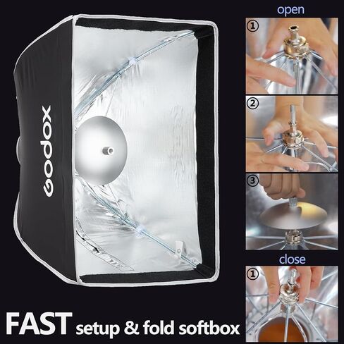 Godox UL 60x90 سم سوفت بوكس ​​سريع الفك، صندوق بوينز عالمي ناعم مستطيل الشكل مع ناشر/قبضة قرص العسل/قرص ناشر للتصوير الفوتوغرافي بفلاش الاستوديو، والبث، والصور، وأضواء الفيديو in Saudi Arabia