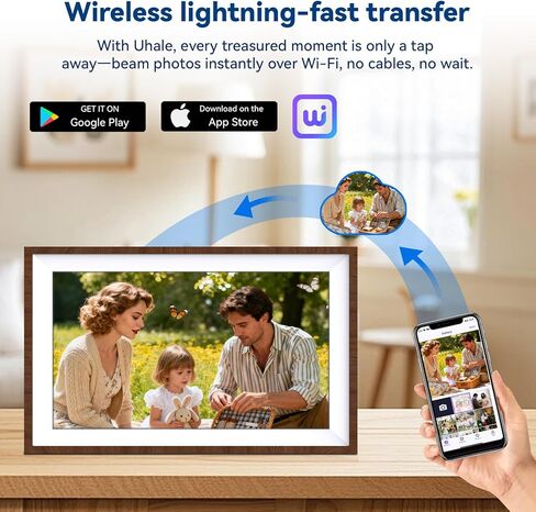 إطار صور رقمي Uhale واي فاي 10.1 بوصة مع بطارية 3000 مللي أمبير في الساعة، تخزين 32 جيجابايت HD IPS شاشة تعمل باللمس إطار صور رقمي، تدوير تلقائي لعيد الحب لهدايا عيد الحب من الدرجة الأولى in Saudi Arabia