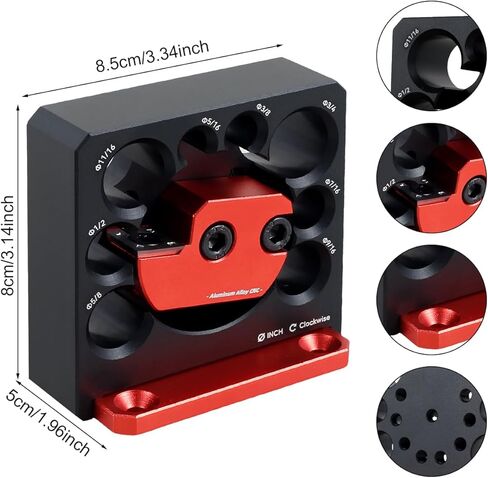 مجموعة أدوات الرقصة لصانع الوتد 5/16-3/4 بوصة 8 فتحات قابلة للتعديل لصانع الوتد من سبائك الألومنيوم ومسامير طحن كهربائية وقضبان دائرية وأداة مساعدة لتصنيع العصي الدائرية لأعمال النجارة (ب) in Kuwait