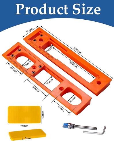 Mengshi 5.5-Inch Hidden Hinge Mortiser Template, Invisible Hinge Router Guide for Door Installation, Power Tool Accessory Jigs in Saudi Arabia