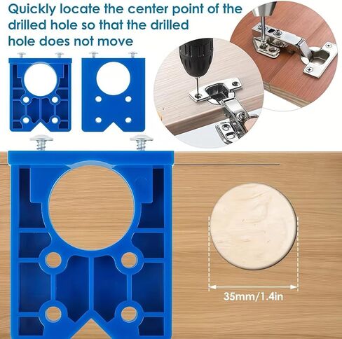 Hinge Jig Drill Guide Set 35mm Concealed Drilling Tool Set Kit Jig Wood Furniture Woodworking Cutting Template Guide for Door Window Furniture in Saudi Arabia