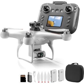 طائرة هواية بدون طيار مع شاشة على جهاز التحكم عن بعد، كاميرات مزدوجة 720 بكسل، تحديد موضع التدفق البصري، جيروسكوب ذو 6 قنوات، محرك بدون فرش، وضع مقطوعة الرأس، تحوم، إقلاع بمفتاح واحد، تثبيت الارتفاع، بطاريتان، طائرة RC كوادكوبتر مناسبة للمبتدئين، طائرات ب in Kuwait