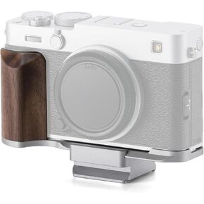 طقم قاعدة قفص كاميرا Tilta Vintage متوافق مع Fujifilm X-E5 - فضي | قبضة خشبية على شكل حرف L | ARCA لوحة الإصدار السريع متوافقة | جهاز محمول من الألومنيوم والجوز خفيف الوزن in Kuwait