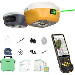 L1-Laser GNSS RTK معدات المسح مع IMU ROVER & BASE ، GPS RTK مع قياس ليزر متكامل ، جامع مستقبل GNSS مع البرمجيات ، دقة 1 سم | 15km UHF | مزدوج 60 درجة المسح الإمالة in Kuwait