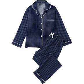 SHENHE Women's Pajama Set Long Sleeve Button Down Sleepwear Long Pants 2 Piece Gingham Pjs in Saudi Arabia