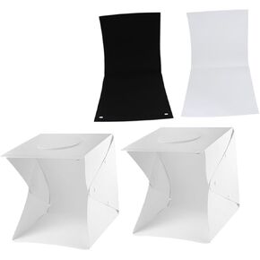 طقم صندوق إضاءة LED صغير محمول للصور مقاس 30 سم مع إضاءة ناعمة منتشرة، وشرائط LED مزدوجة، وخلفيات باللونين الأسود والأبيض، وخيمة إضاءة للتصوير الفوتوغرافي لتصوير المنتج واستخدام الاستوديو in Kuwait