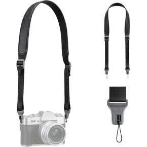 ULANZI CSS1 U-Snap Camera Strap, 55in Quick Release Camera Shoulder Straps for Photographers with Safety Tether, 60kg Load Capacity, Soft Sling for DSLR Mirrorless Sony Canon Nikon Binoculars (Black) in Kuwait