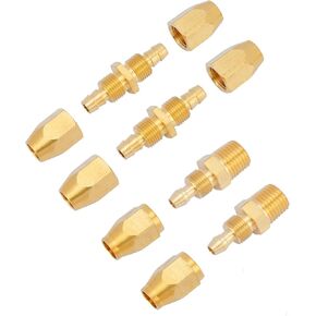 4 قطعة طقم تصليح خرطوم غسالة الضغط النحاسي ومجموعة تصليح خرطوم الهواء، تركيبات قابلة لإعادة الاستخدام بمعرف 1/4 بوصة لخراطيم البولي يوريثان/البولي يوريثين in Kuwait