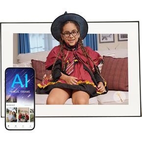 إطار AI Magic Frame، إطار صورة رقمي مقاس 10.1 بوصة مع حركة صور AI، إطار صور WiFi عالي الدقة 1080 بكسل يعمل باللمس، صور قديمة حية، تخزين سحابي غير محدود ومجاني، هدية من القلب للعائلة والأحباء in Kuwait