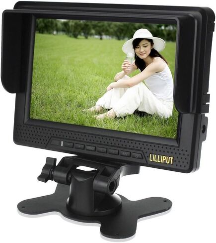 شاشة LILLIPUT 668gl-70np/h/y مقاس 7 بوصات عالية الدقة على الكاميرا لكاميرات DSLR + حامل الحذاء + كابل Hdmi صغير + محول شاحن بطارية من Viviteq INC in Kuwait