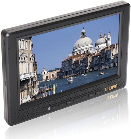 شاشة LILLIPUT 668gl-70np/h/y مقاس 7 بوصات عالية الدقة على الكاميرا لكاميرات DSLR + حامل الحذاء + كابل Hdmi صغير + محول شاحن بطارية من Viviteq INC in Kuwait