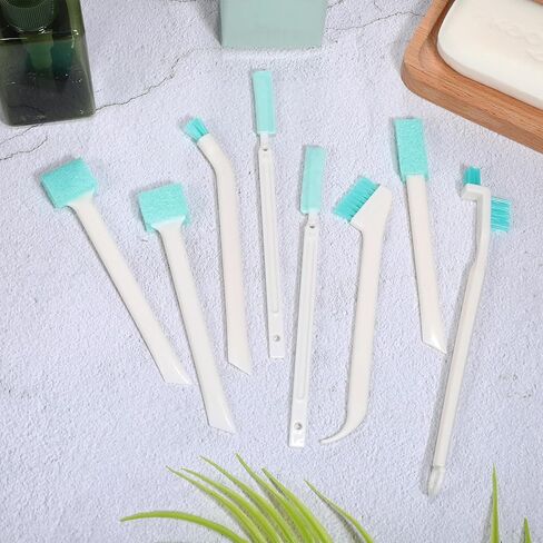 مجموعة فرش تنظيف الشقوق، 8 قطع من فرش تنظيف الأخدود المنزلية ودش الاستحمام، أدوات تنظيف صغيرة متعددة الوظائف للجص والستائر وصيانة الزجاجة in Kuwait