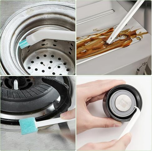 مجموعة فرش تنظيف الشقوق، 8 قطع من فرش تنظيف الأخدود المنزلية ودش الاستحمام، أدوات تنظيف صغيرة متعددة الوظائف للجص والستائر وصيانة الزجاجة in Kuwait