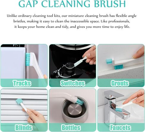 مجموعة فرش تنظيف الشقوق، 8 قطع من فرش تنظيف الأخدود المنزلية ودش الاستحمام، أدوات تنظيف صغيرة متعددة الوظائف للجص والستائر وصيانة الزجاجة in Kuwait