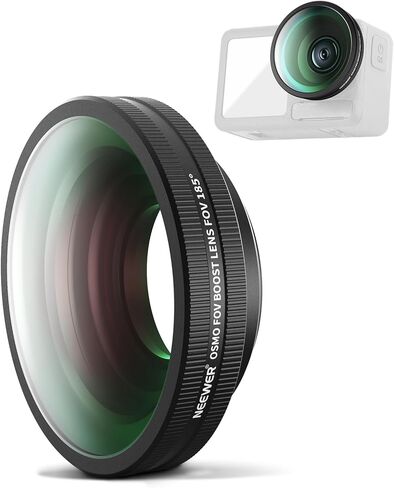 NEEWER FL-B30 OSMO Action 4/5 Pro FOV Boost Lens + محول تركيب AC012 متوافق مع DJI Osmo 360/5 Pro/4/3، عدسة زاوية واسعة مترابطة 185 درجة FOV، ملحقات كاميرا الحركة in Kuwait
