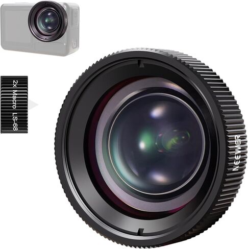 NEEWER LS-68 عدسة ماكرو متوافقة مع كاميرا DJI Osmo Action 5 Pro/4 Action + محول تركيب AC012 لـ Osmo 360/5 Pro/4/3، تكبير 2X، مسافة بؤرية 3-4 سم، ملحقات التصوير الفوتوغرافي عن قرب in Kuwait