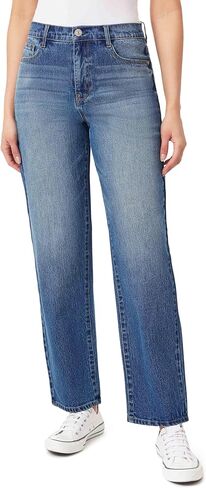 WallFlower Women's Fearless Curvy Super High-Rise Retro Straight 30" Insta Vintage Juniors Jeans in Saudi Arabia