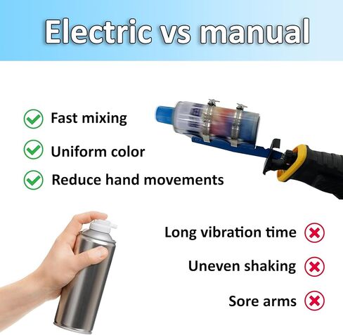 paint shaker, spray can mixing tool, 304 stainless steel spray can shaker, double fixed belts stable firm, suitable for standard reciprocating saws, 2-3 inch spray cans in Kuwait