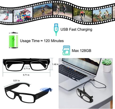 نظارات الكاميرا 1080P HD نظارات الفيديو النظارات الذكية في الهواء الطلق الرياضة عمل نظارات كاميرا تسجيل ركوب الدراجات النارية المحمولة يمكن ارتداؤها نظارات العين لركوب الدراجات، القيادة، الصيد، المشي لمسافات طويلة، صيد الأسماك in Kuwait