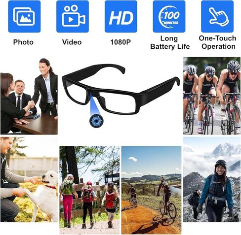 نظارات الكاميرا 1080P HD نظارات الفيديو النظارات الذكية في الهواء الطلق الرياضة عمل نظارات كاميرا تسجيل ركوب الدراجات النارية المحمولة يمكن ارتداؤها نظارات العين لركوب الدراجات، القيادة، الصيد، المشي لمسافات طويلة، صيد الأسماك in Kuwait