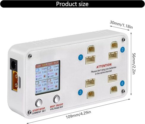 4 Port Fast Charging for 2S Batteries Featuring Storage Voltages Mode and XH2.54 BT3.0 FPV Battery Storage Charger in Saudi Arabia