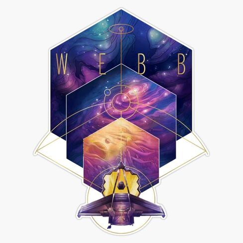 MAGNET James Webb Space Telescope Webb Artwork Magnetic Vinyl Sticker Decal Magnet 5" in Saudi Arabia
