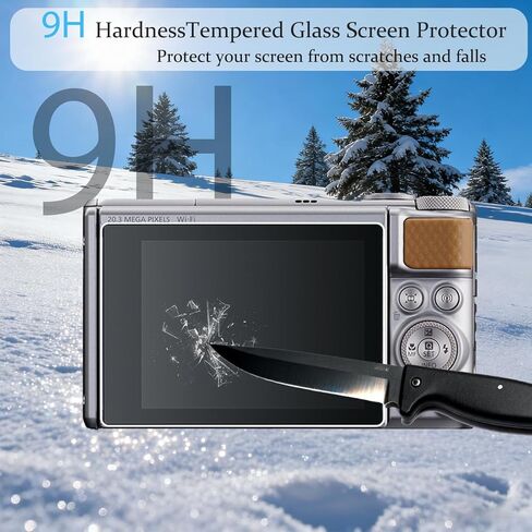 PCTC 3 Packs SX740 HS SX730 Screen Protector Compatible with Canon PowerShot SX730 HS/SX740 HS Camera,0.3mm Tempered Glass Film 9H Hardness in Saudi Arabia