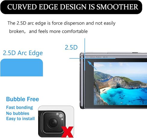 PCTC 3 Packs SX740 HS SX730 Screen Protector Compatible with Canon PowerShot SX730 HS/SX740 HS Camera,0.3mm Tempered Glass Film 9H Hardness in Saudi Arabia