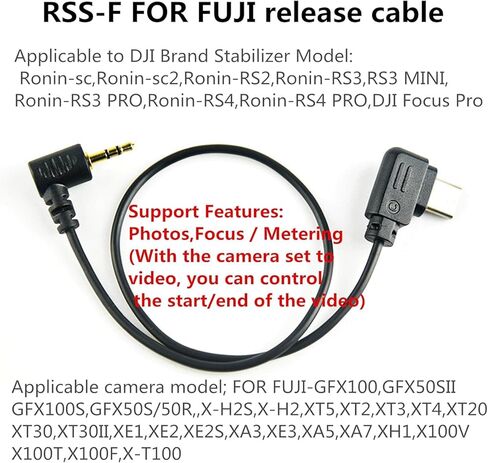 لكاميرا DJI Fuji/Canon، كابل تثبيت كابل تثبيت Ronin - sc/rsc2 /rs2 / rs3 /RS4/PRO المثبت xt2 xt3/4/5 gfx100/s/ii gfx50s لـ Canon R100/77D/1300D/r100 RSS-F (2.5 مم) in Kuwait