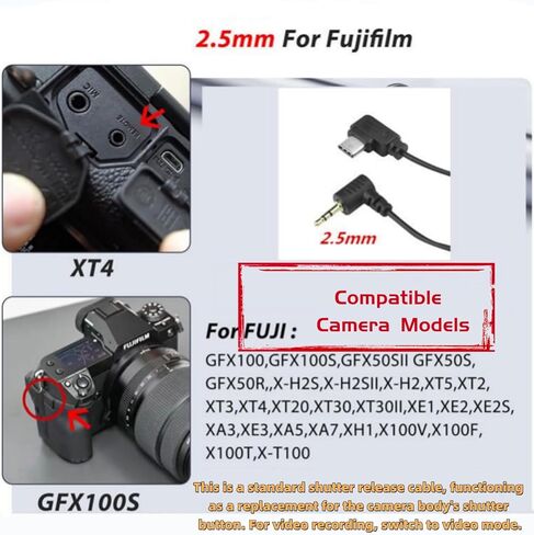 لكاميرا DJI Fuji/Canon، كابل تثبيت كابل تثبيت Ronin - sc/rsc2 /rs2 / rs3 /RS4/PRO المثبت xt2 xt3/4/5 gfx100/s/ii gfx50s لـ Canon R100/77D/1300D/r100 RSS-F (2.5 مم) in Kuwait