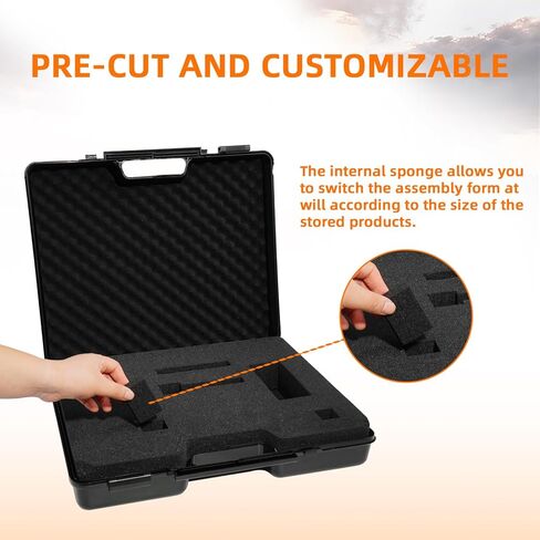 hard case with foam - waterproof travel case for microphone and gear, shockproof hard shell storage box with customizable foam, 19x16x4.5 inches, ideal for home, camping and outdoor use in Saudi Arabia
