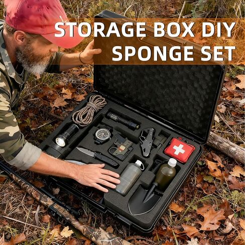 hard case with foam - waterproof travel case for microphone and gear, shockproof hard shell storage box with customizable foam, 19x16x4.5 inches, ideal for home, camping and outdoor use in Saudi Arabia