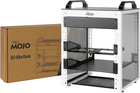 Tecmojo 12U Network Rack, 10 inch Mini Server Rack with 2 Side Translucent Panels & 2 Top Handles, 10.23 inch Deep, for 10 inch IT Equipment & A/V Devices, White in Saudi Arabia