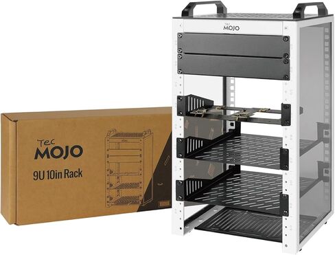 Tecmojo 12U Network Rack, 10 inch Mini Server Rack with 2 Side Translucent Panels & 2 Top Handles, 10.23 inch Deep, for 10 inch IT Equipment & A/V Devices, White in Saudi Arabia
