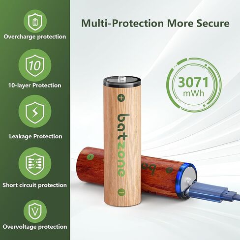 Rechargeable AA Batteries, Lithium Batteries AA Long Lasting 1000+ Cycles, 3071mWh 1.5V AA Batteries for Toys, Smart Door Lock, Flashlight, Blink Cameras (4 Pack) in Saudi Arabia