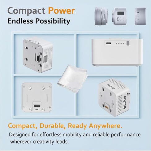 بطارية GODOX ML-BA، متوافقة مع مصابيح فيديو LED ثنائية اللون ML80Bi وML150Bi، حزمة طاقة قابلة لإعادة الشحن 14.4 فولت 6600 مللي أمبير في الساعة مع شحن USB-C للاستوديو والتصوير الخارجي in Saudi Arabia