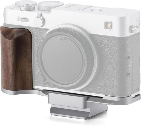 طقم قاعدة قفص كاميرا Tilta Vintage متوافق مع Fujifilm X-E5 - فضي | قبضة خشبية على شكل حرف L | ARCA لوحة الإصدار السريع متوافقة | جهاز محمول من الألومنيوم والجوز خفيف الوزن in Kuwait